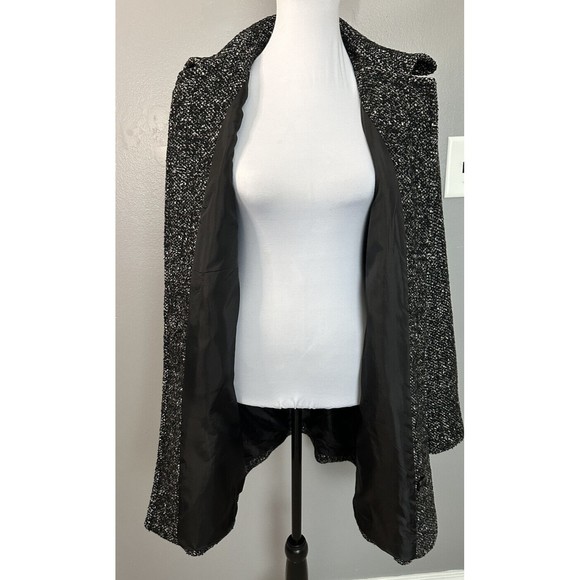 VTG London Fog Women Black Tweed Pea Coat Wool Blend Pockets Lined Jacket Size S - Picture 5 of 8